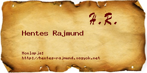 Hentes Rajmund névjegykártya